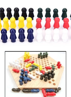 60Pcs/set Chinese checkers 6 Color 10 pcs/Color of wooden c