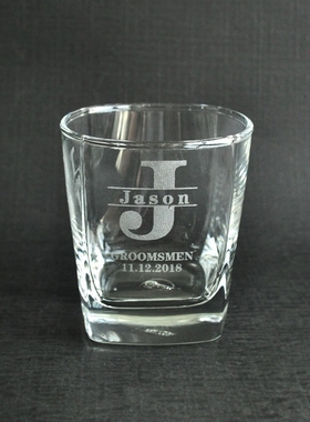Custom Whiskey Glass Grooms Gifts Monogrammed Whiskey Glasse