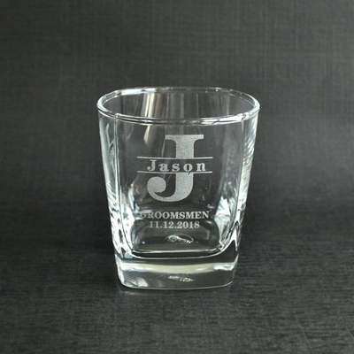 Custom Whiskey Glass Grooms Gifts Monogrammed Whiskey Glasse