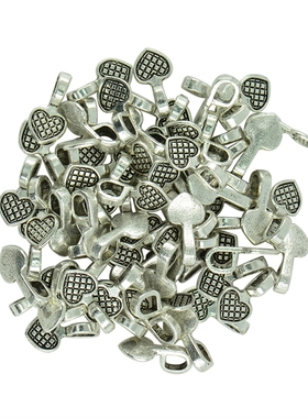100pcs Heart Glue on Bail Earring Bails  Glass Tile DIY Char