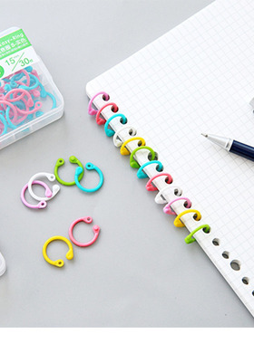 30Pcs/box Colored Easy Ring Paper Book Loose Leaf Binder Mul