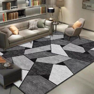 Geometric Printed Carpet Rug for Living Room Washable