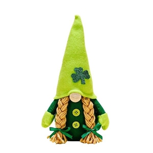 St Patricks Day Gnome Decorations Handmade Plush Elf Dw