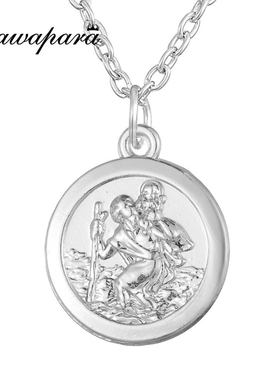 Dawapara Saint Christopher Religious Metal Necklace For Man