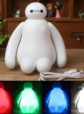 Creative RGB Big Hero 6 toon BayMax LED Nightlight Home Deco