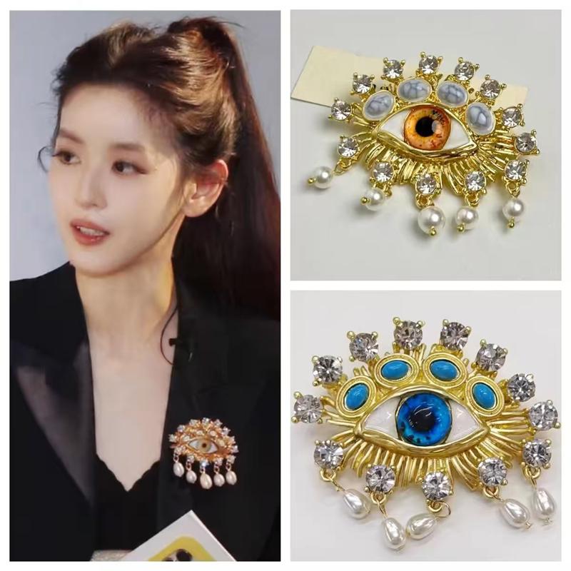 气质巴洛克恶魔之眼珍珠胸针配饰