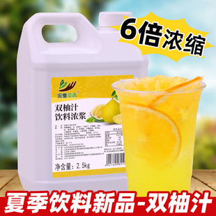 双柚汁浓浆2.5kg冲饮胡柚白柚浓缩果汁柚c美式 咖啡奶茶店专用商用