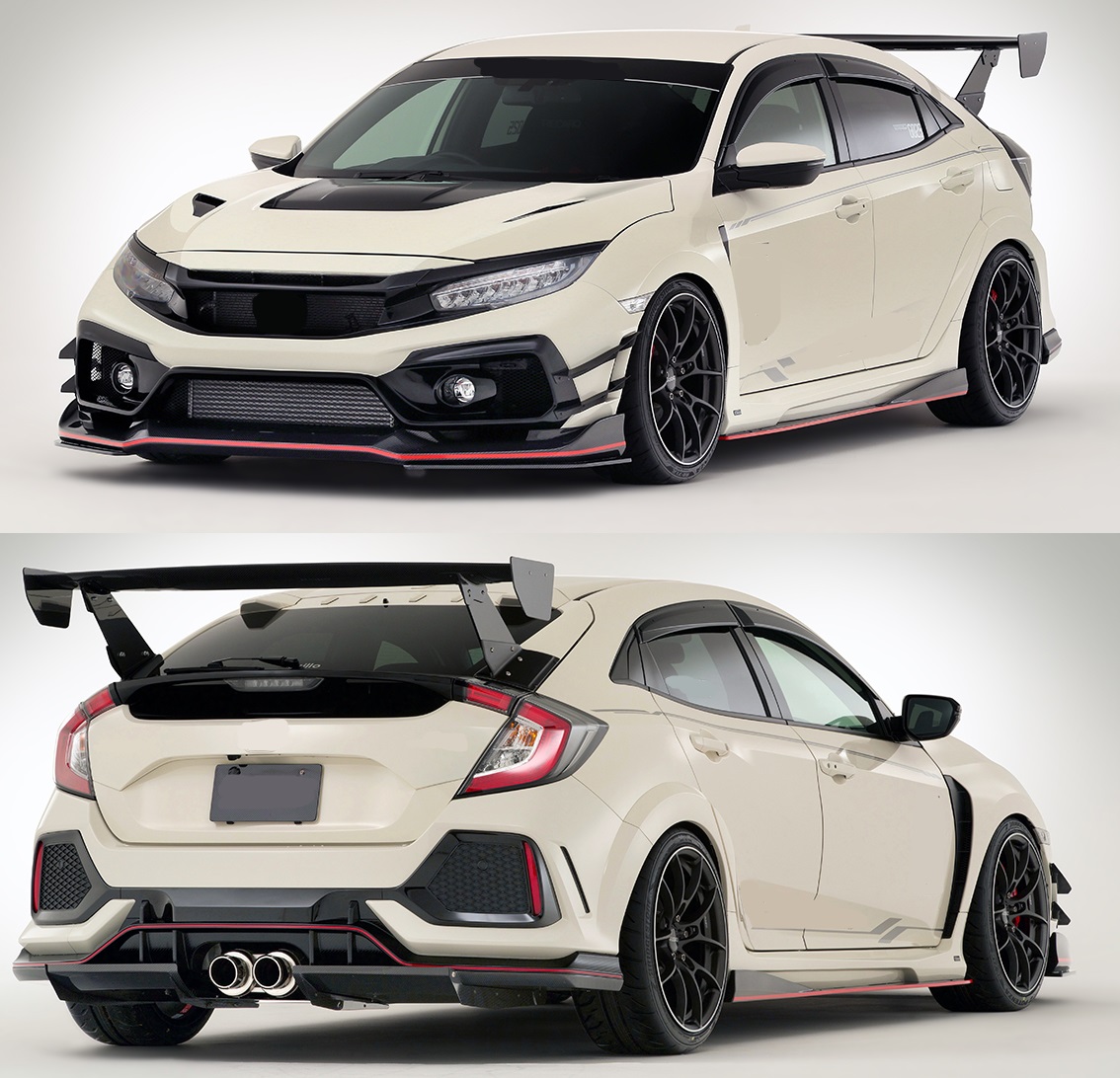 15~21款CIVIC TYPE R\思域FK8改装V款前杠\后唇\侧裙\大包围