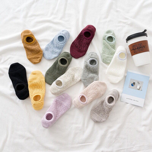 夏天薄款 船袜女隐形防滑脱浅口足跟型防裂袜子脚裂袜足裂袜 日韩版