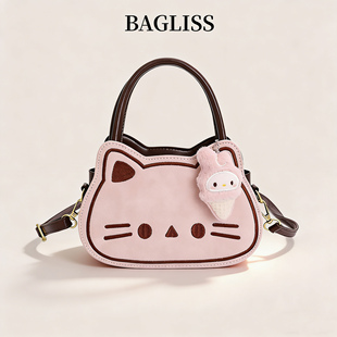 可爱卡通烤面包小猫手提包包女2026新款 搞怪单肩斜挎手机包潮 时尚