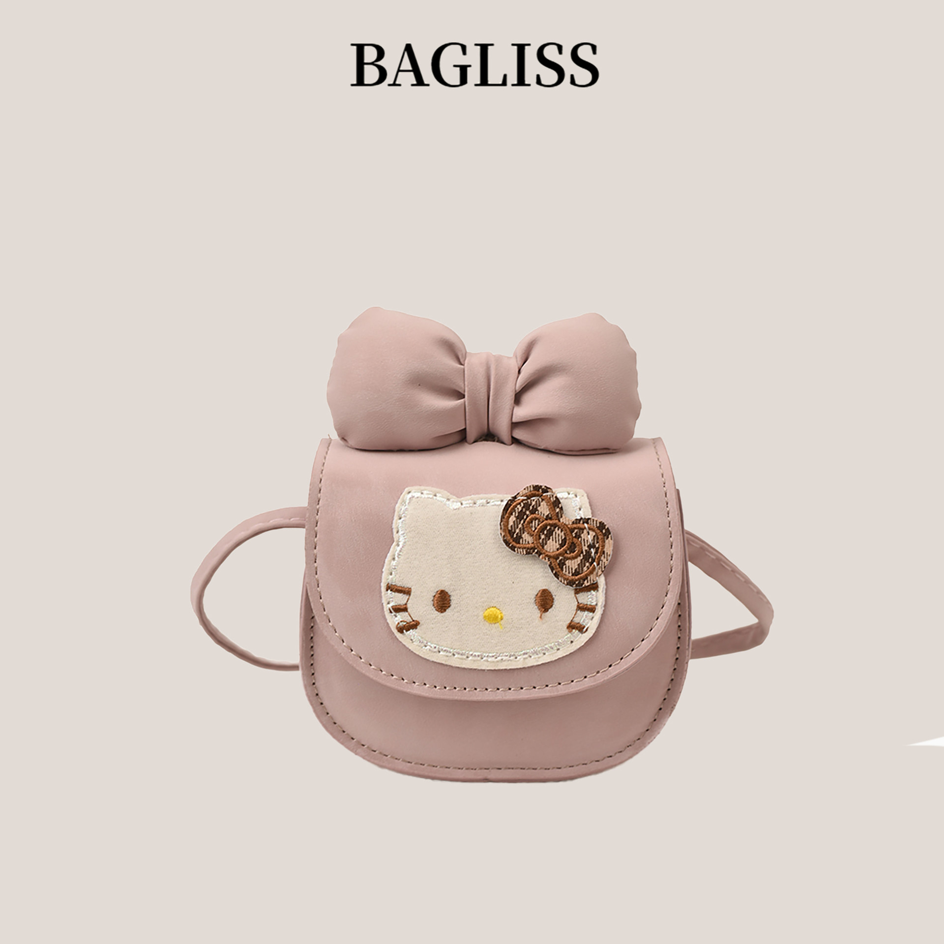 儿童宝宝零钱包可爱kt猫斜挎包女孩蝴蝶结小方包公主女童单肩包潮