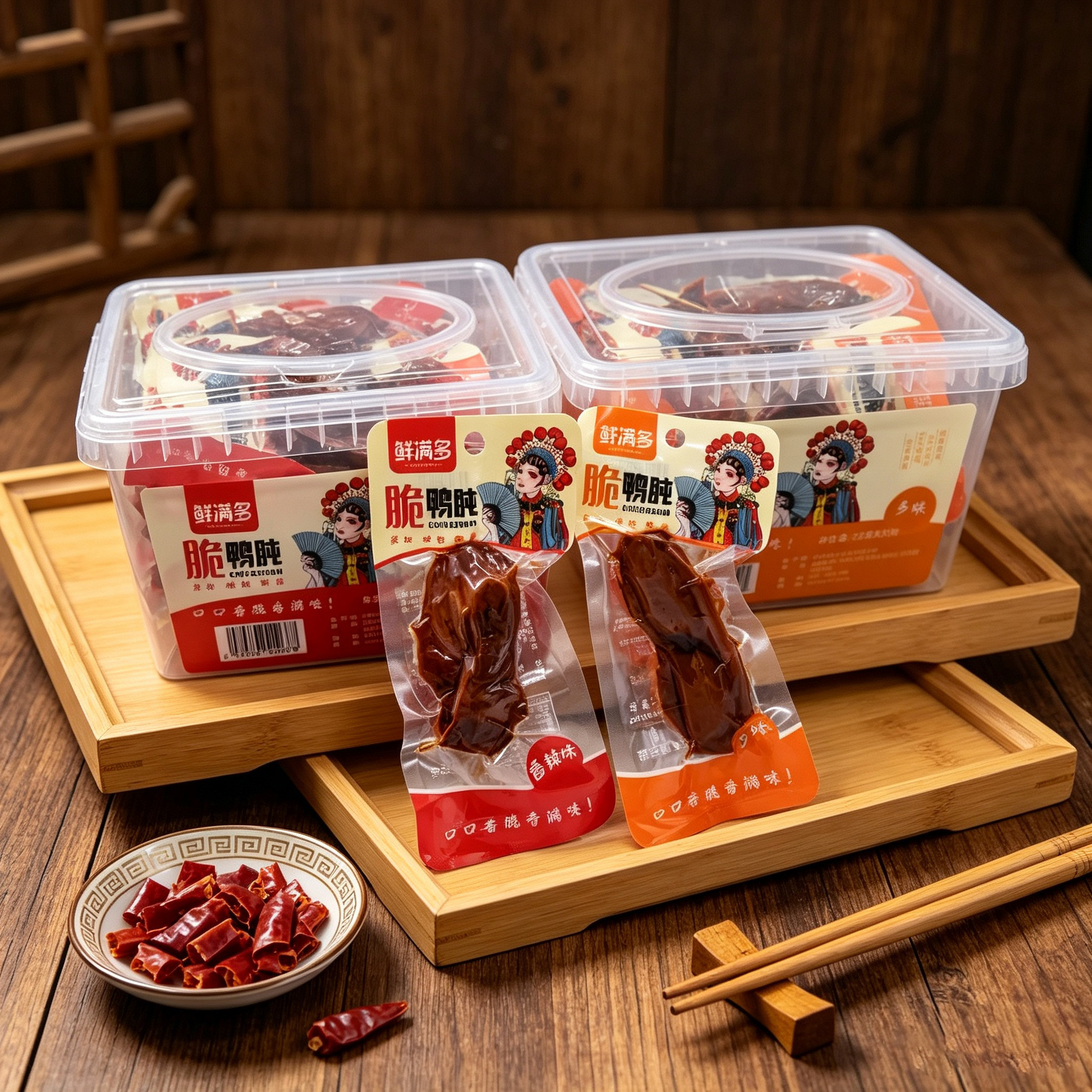 鲜满多香辣脆鸭胗零食