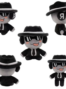 跨境新品roblox plush可爱黑色西装人公仔Chance Plush毛绒玩具