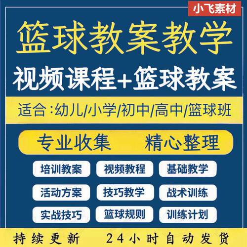 篮球教程教案训练视频小学中学幼儿园少儿童篮球运动教学培训课程