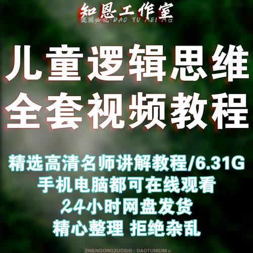 儿童逻辑思维影片教程教学新手培训课程线上自学零基础入门到精通