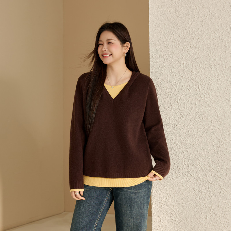 【假两件优雅百搭毛衣】纤莉秀大码女装休闲慵懒上衣胖mm冬装新款,女装/女士精品,大码内搭,淘宝优惠券,粉丝福利购,淘宝优惠卷