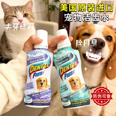 DENTAL FRESH清新乐宠物漱口水威铂除口臭牙垢去牙结石犬猫洁齿水