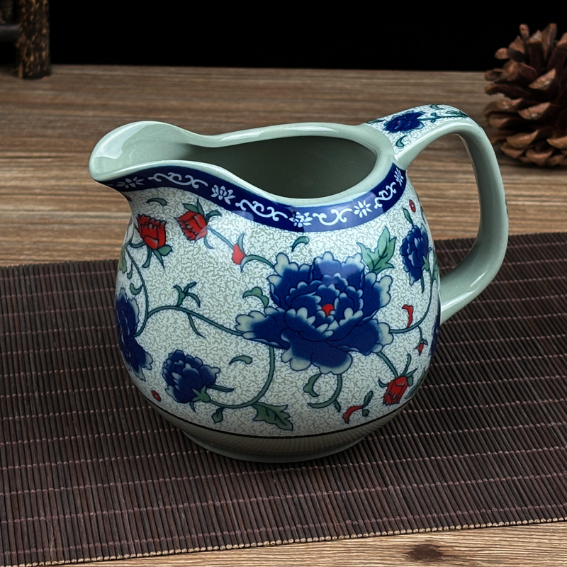 青花瓷公道杯茶屑过滤壶分茶器