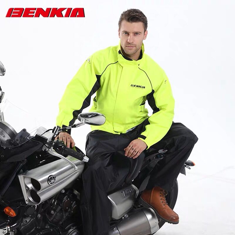 車迷辰 正品 BENKIA HDF-RC27 分体摩托车钓鱼雨裤骑行雨衣套装(用15元券)