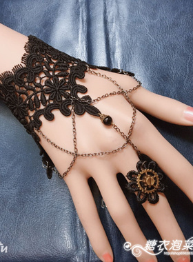 手链首饰蕾丝朋克女黑色
