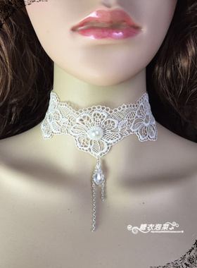 欧洲站风蕾丝水晶黑色礼服配饰