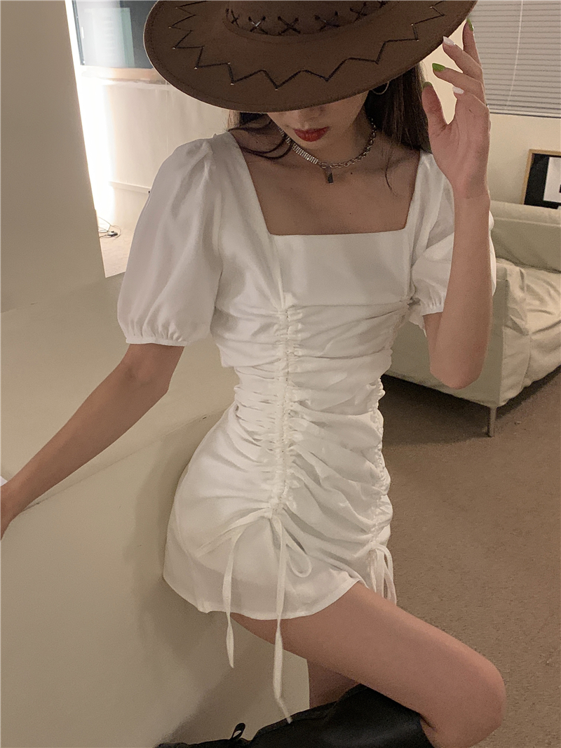 Real price ~ New Korean slim drawstring dress