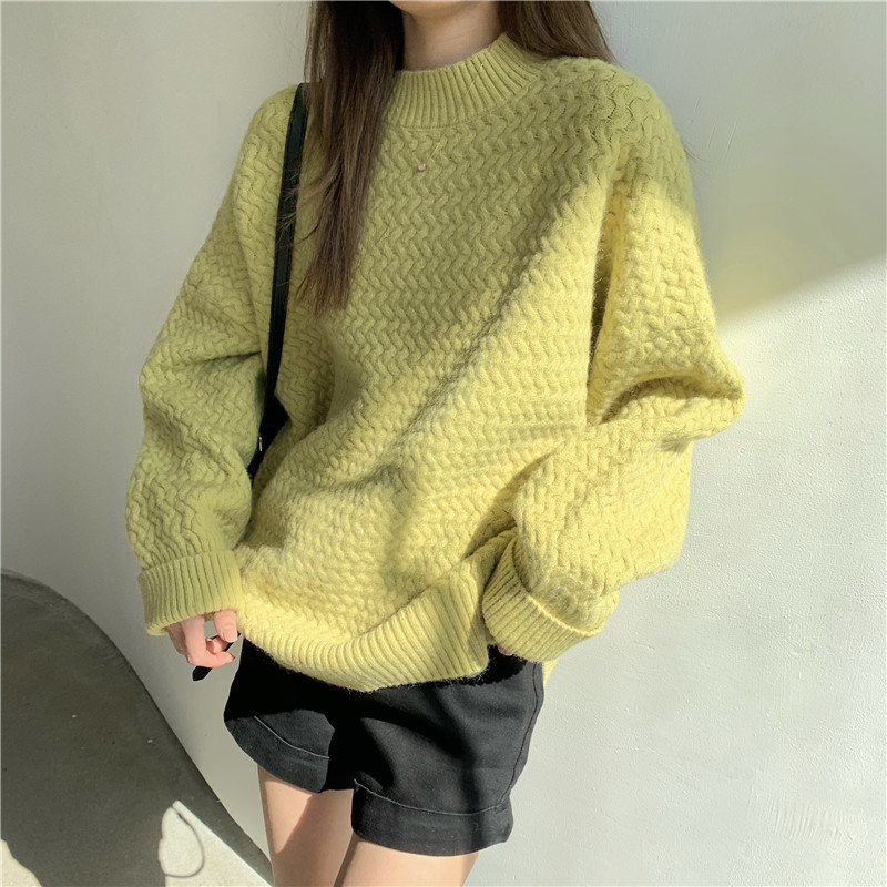Real price ~ New Korean version of loose jacquard Pullover