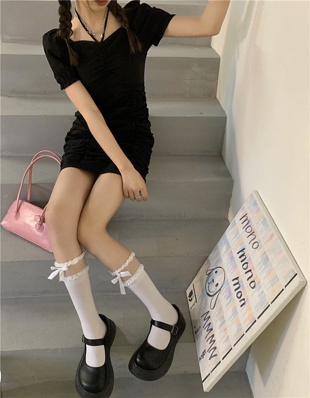 Real price ~ New Korean pleated slim elastic dress