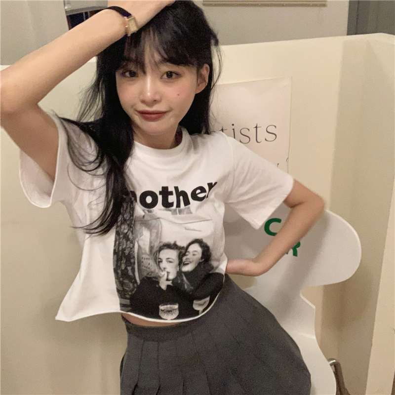 Real price ~ New Korean versatile casual printed T-shirt