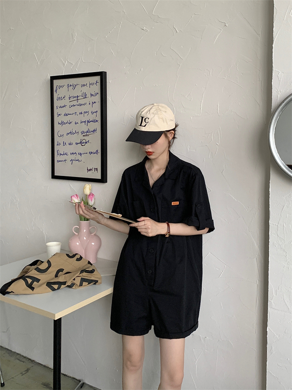 Real shot real price ~ New Korean versatile casual tooling platoon one piece pants