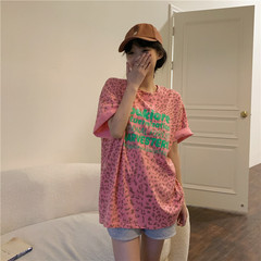 Real price ~ New Korean loose leopard print T-shirt