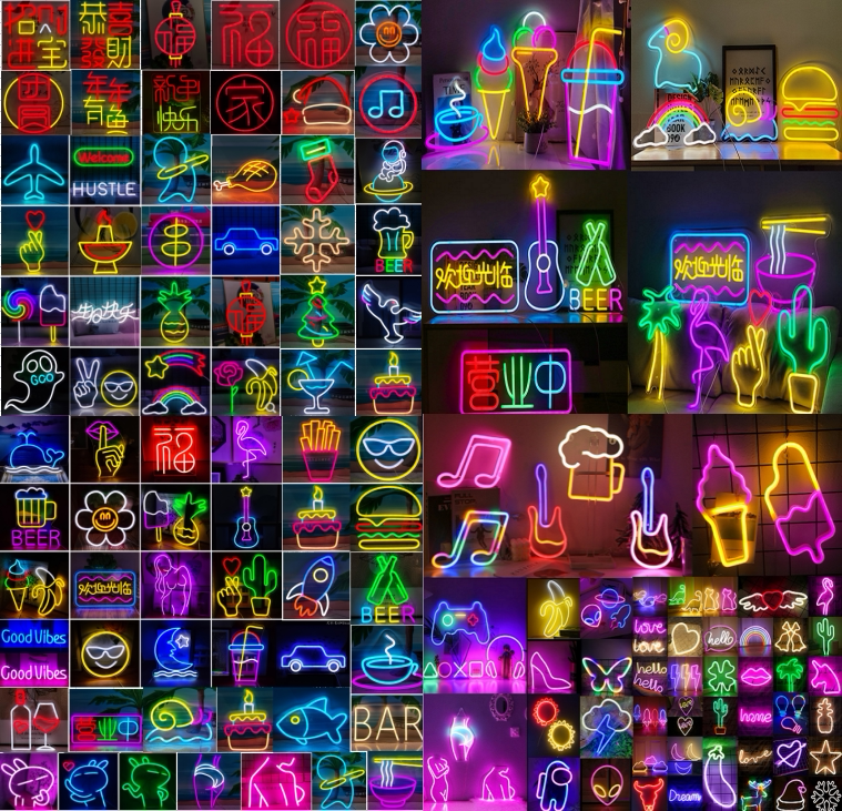 led创意霓虹灯房间宿舍店铺酒吧挂墙装饰氛围灯网红布置造型彩灯