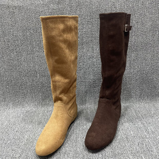 断码 内增高不过膝高筒骑士靴西部牛仔靴 处理堆堆长筒靴女秋冬新款