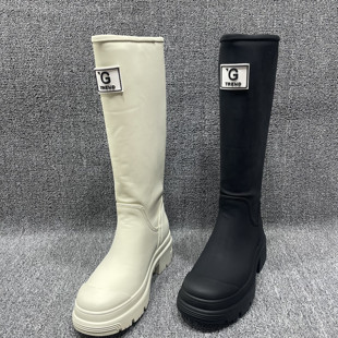 百搭厚底增高显瘦长筒靴女英伦风粗跟骑士靴子 时尚 断码 清仓秋冬款