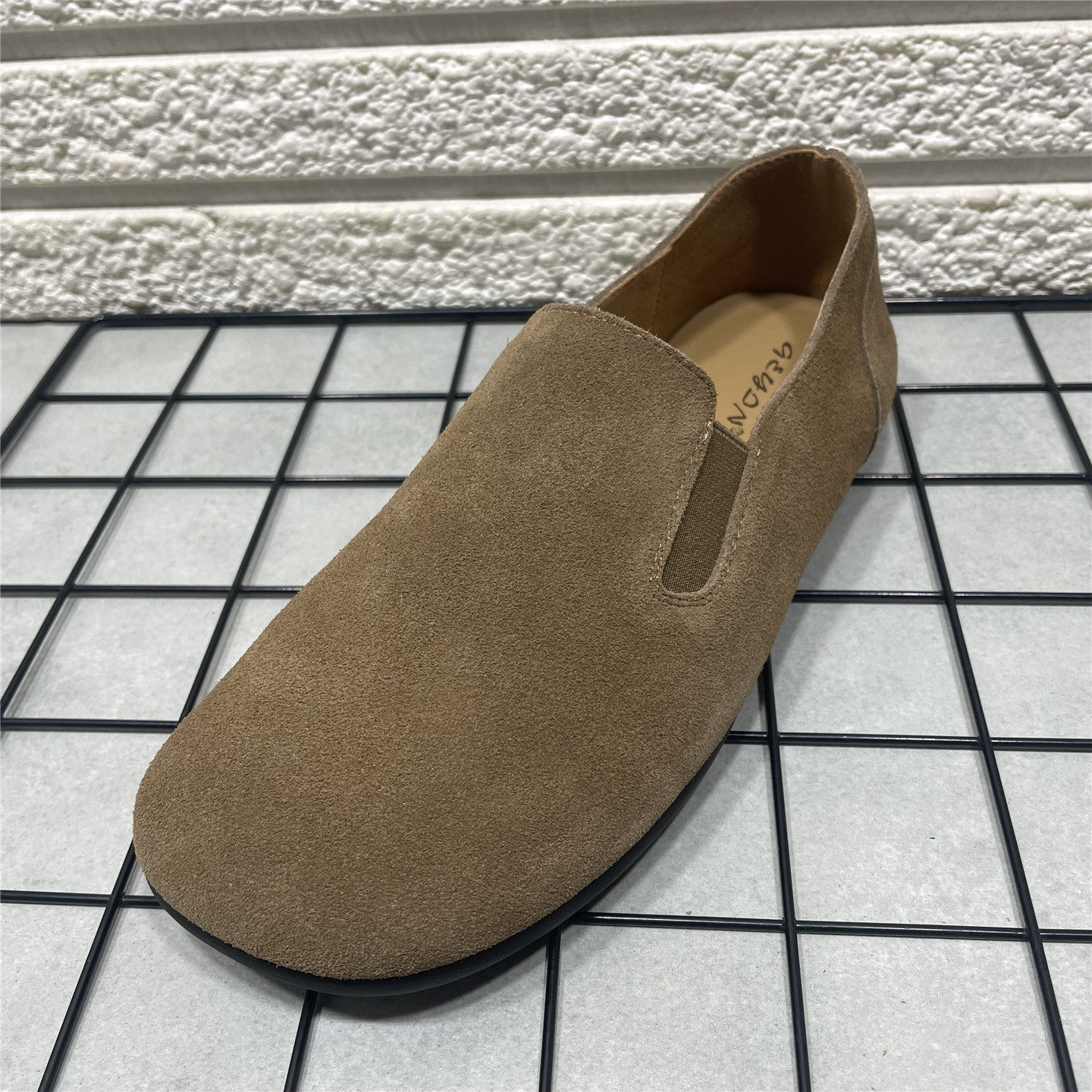 断码处理法式复古真皮软底休闲勃肯鞋女春秋新款一脚蹬百搭平底鞋