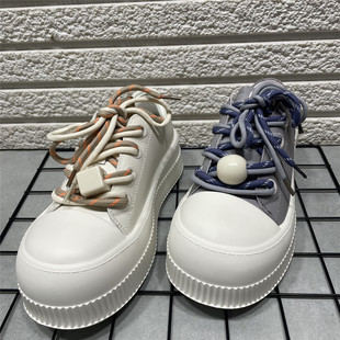 真皮小白鞋 断码 百搭牛皮休闲板鞋 女款 处理春季 增高厚底松糕饼干鞋