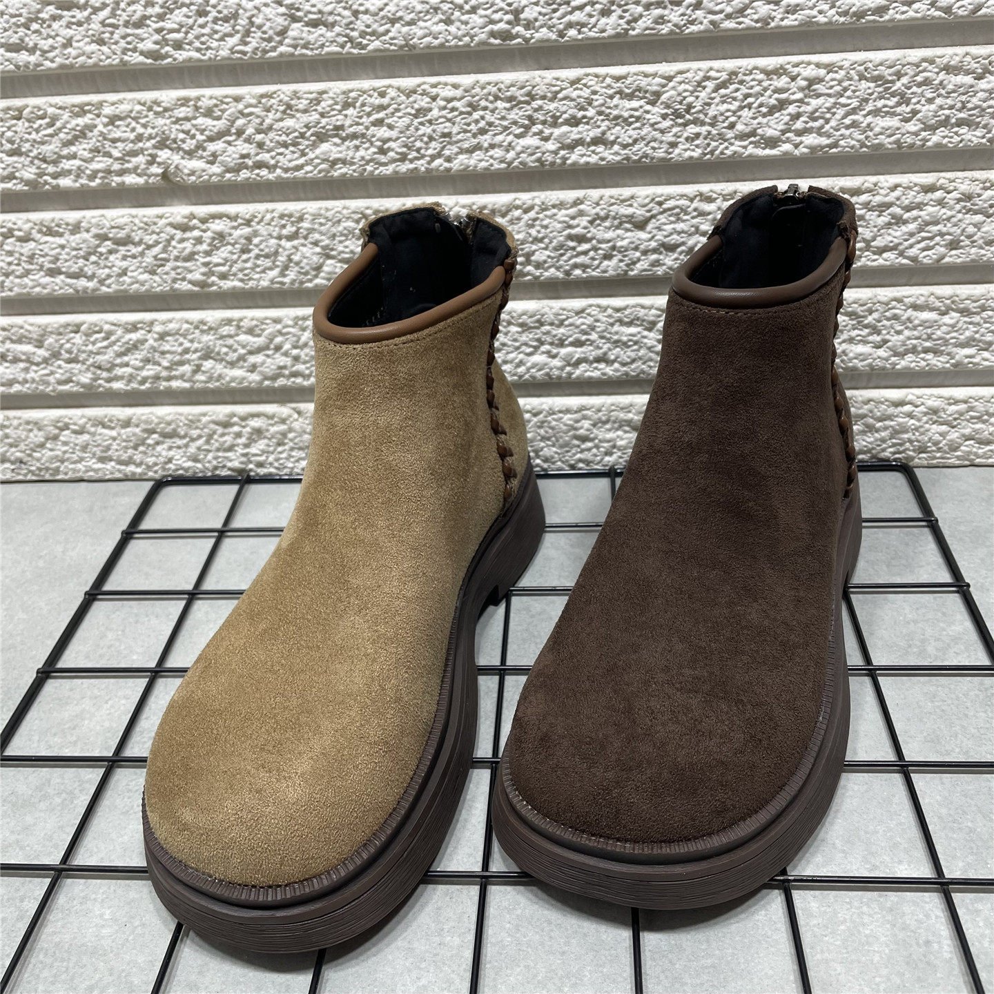 断码处理勃肯短靴子女2025冬季新款复古短筒马丁靴女加绒保暖棉靴,女鞋,马丁靴,淘宝优惠券,粉丝福利购,淘宝优惠卷