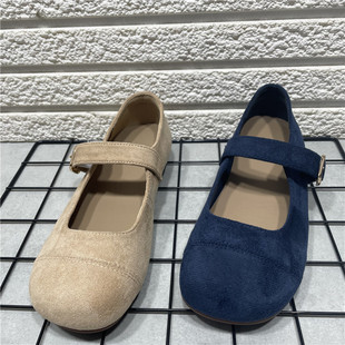 温柔仙女风软平底一字带玛丽珍鞋 断码 女法式 处理春季 复古浅口单鞋