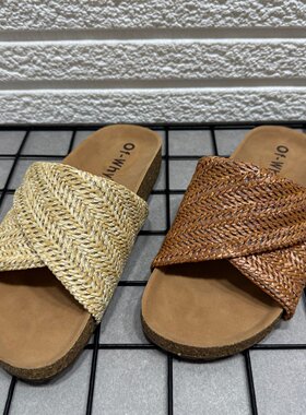 鞋女夏外穿平底凉鞋配裙子一字拖