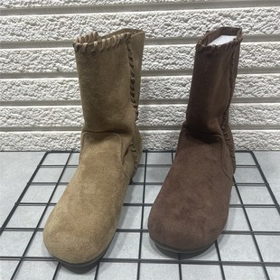 断码 旅游度假西部靴子勃肯短靴女 处理内增高复古短筒靴女秋冬新款