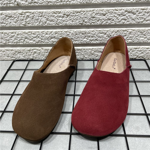 春秋新款勃肯鞋真皮软底豆豆鞋