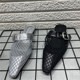 镂空尖头凉拖女鞋 外穿夏季 处理小众设计感网纱透气包头半拖鞋 断码