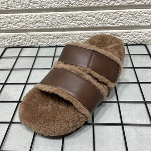 百搭高级感厚底外穿毛毛鞋 小众时尚 女 女秋冬新款 清仓处理一字拖鞋