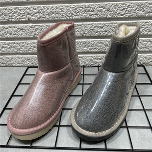 百搭透明防水加绒保暖加厚短筒棉鞋 新款 靴女 清仓雪地靴女冬季 断码