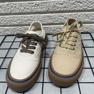 新款 女春季 时尚 百搭简约系带休闲鞋 潮 断码 运动板鞋 处理厚底帆布鞋