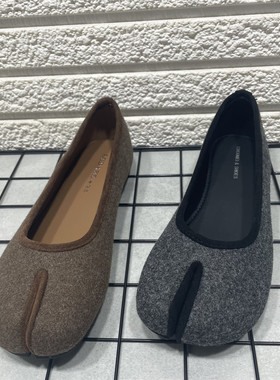 断码处理法式复古分趾鞋女2025秋款平底单鞋一脚蹬浅口软底猪蹄鞋