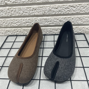 处理法式 一脚蹬浅口软底猪蹄鞋 复古分趾鞋 平底单鞋 女2025秋款 断码