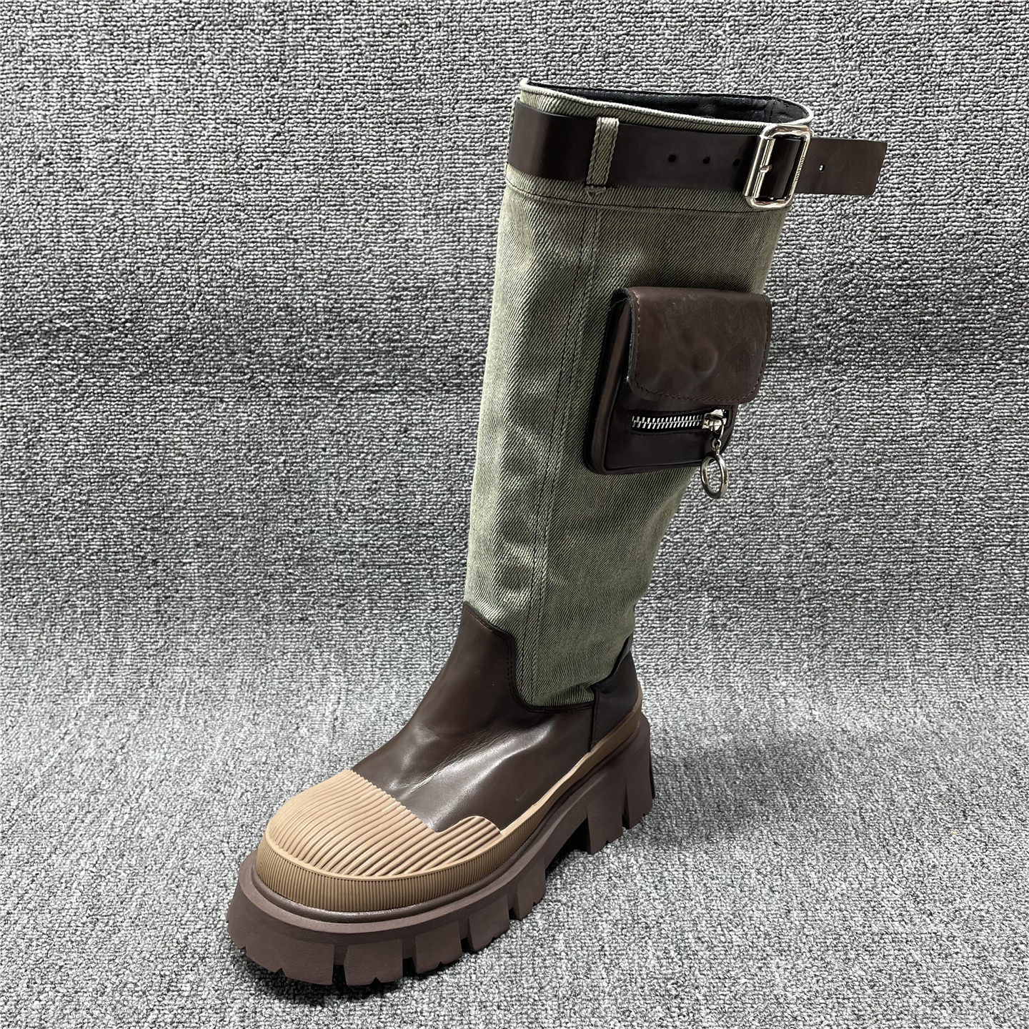 断码处理不过长膝靴女美式复古牛仔工装厚底靴贝壳头高筒骑士靴女,女鞋,骑士靴,淘宝优惠券,粉丝福利购,淘宝优惠卷