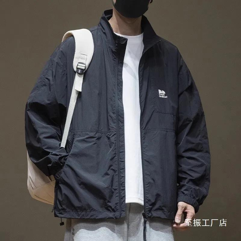 防晒服男款日系无帽夏季冰丝轻薄钓鱼防晒衣男士宽松户外潮流