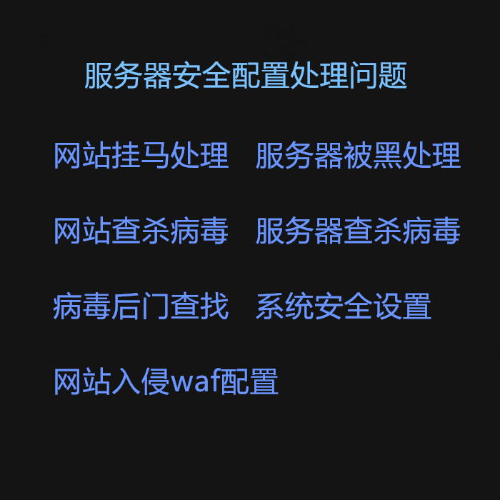 服务器安全维护设置网站清除被挂马漏洞木马被黑修复后门处理杀毒 商务/设计服务 其它设计服务 原图主图